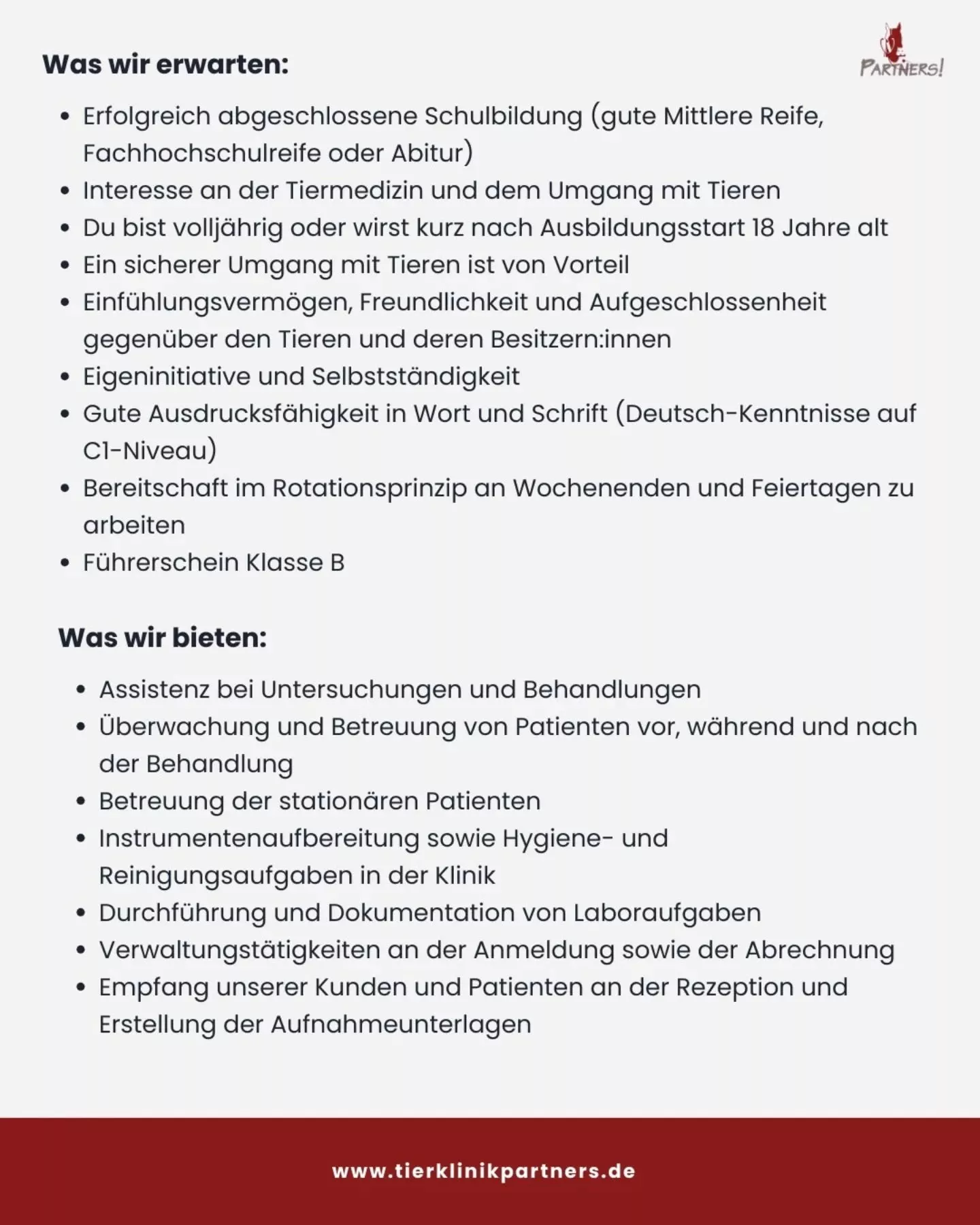 Ausbildung Tiermedizinische Fachangestellte (m/w/d) 2026 | Tierklinik Partners